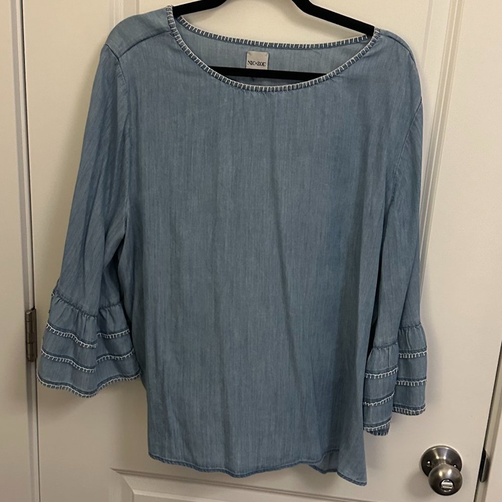 NIC+ZOE Denim Tangier Top XXL